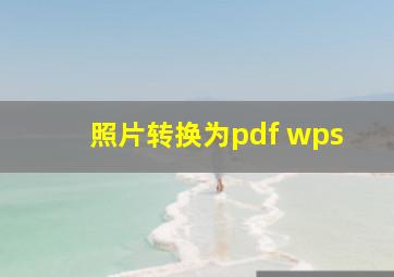 照片转换为pdf wps